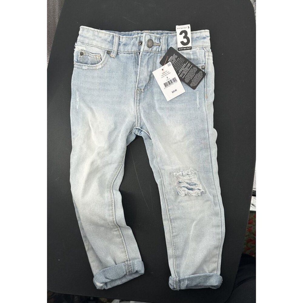Cotton On Toddler Size 3 Adjustable Waist Distressed Jeans Girls NWT